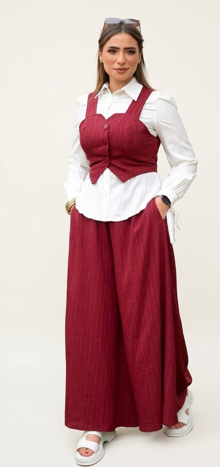 سوت ٣ قطع كتان أسباني